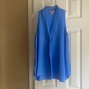 Lilly Pulitzer blue silk xs top blouse 0 2
